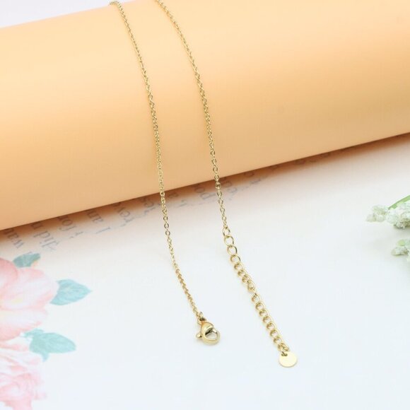 Yellow Gold Heart Pendant Necklace with Adjustable Chain, XPNL0358 - Picture 12 of 13